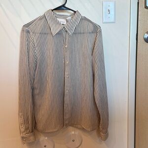 Women’s Striped Button-Down Shirt semi sheer